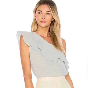 L'Academie Revolve Cecile Blue One Shoulder Top NEW WITH TAG
